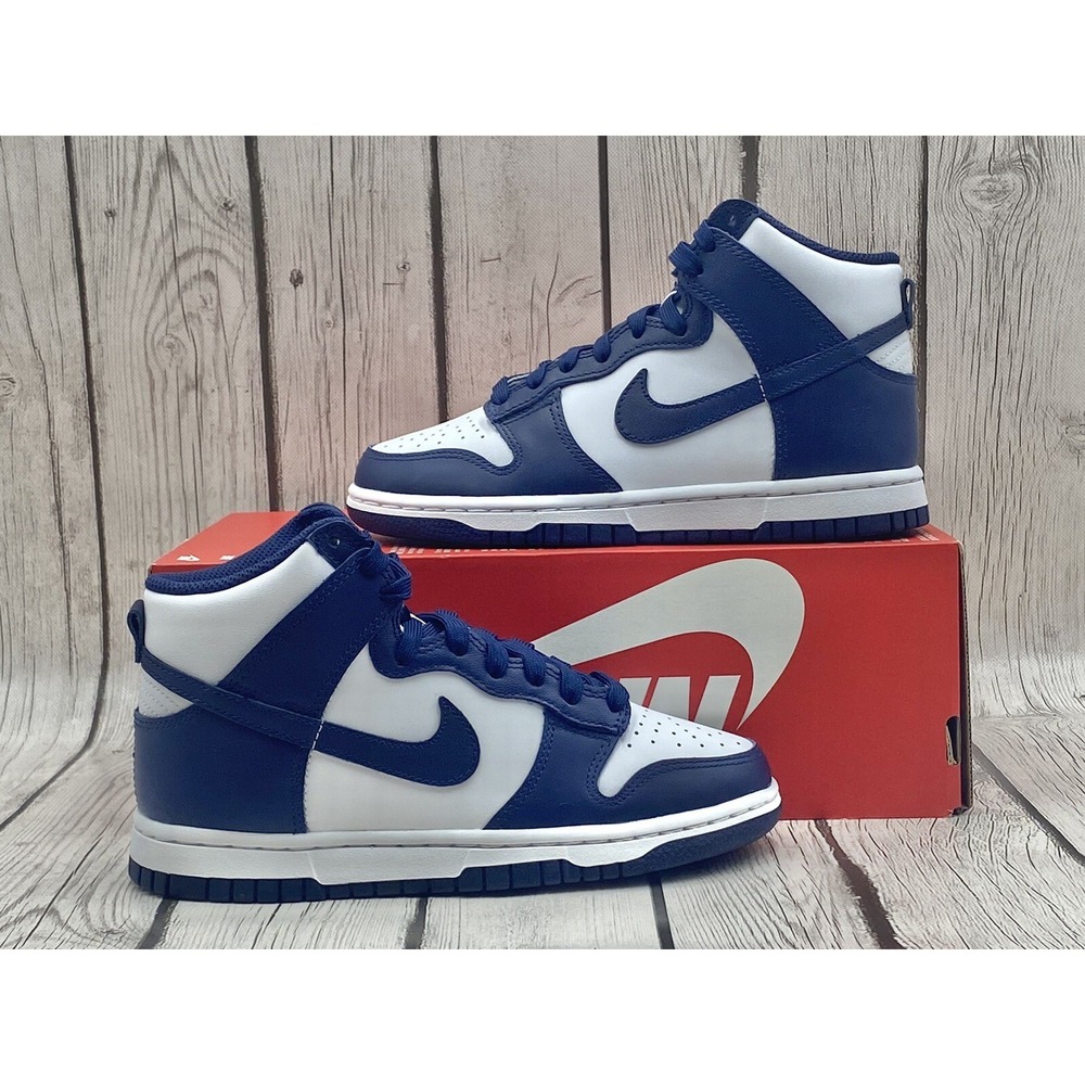 Nike Dunk High Championship Navy DD1399‑104 Men's US 4 White Midnight Navy Sneak